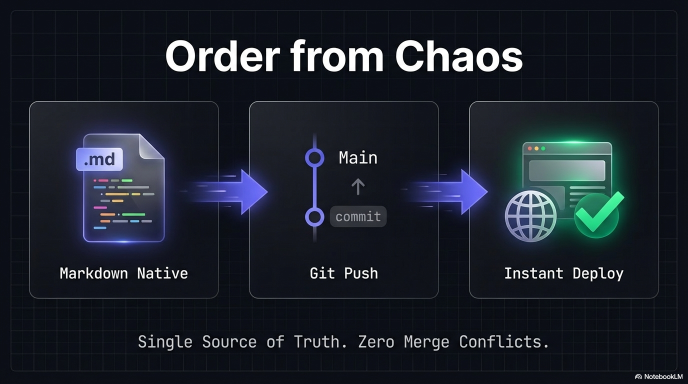 Order from Chaos — markdown, Git push, instant deploy